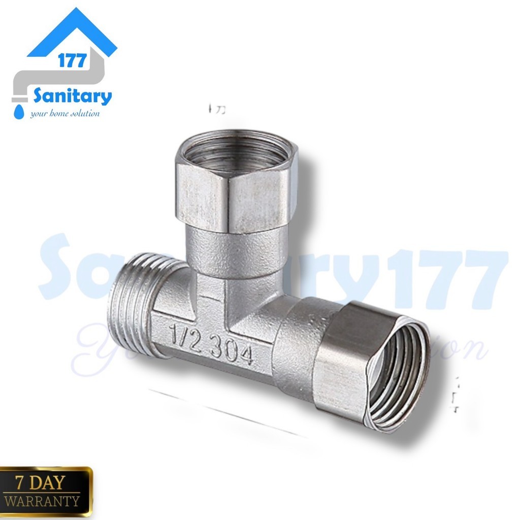 TerbaruSambungan pipa kran Nepel Tee T ring putar keni kni elbow sok sock stainless sus 304 1/2 inch