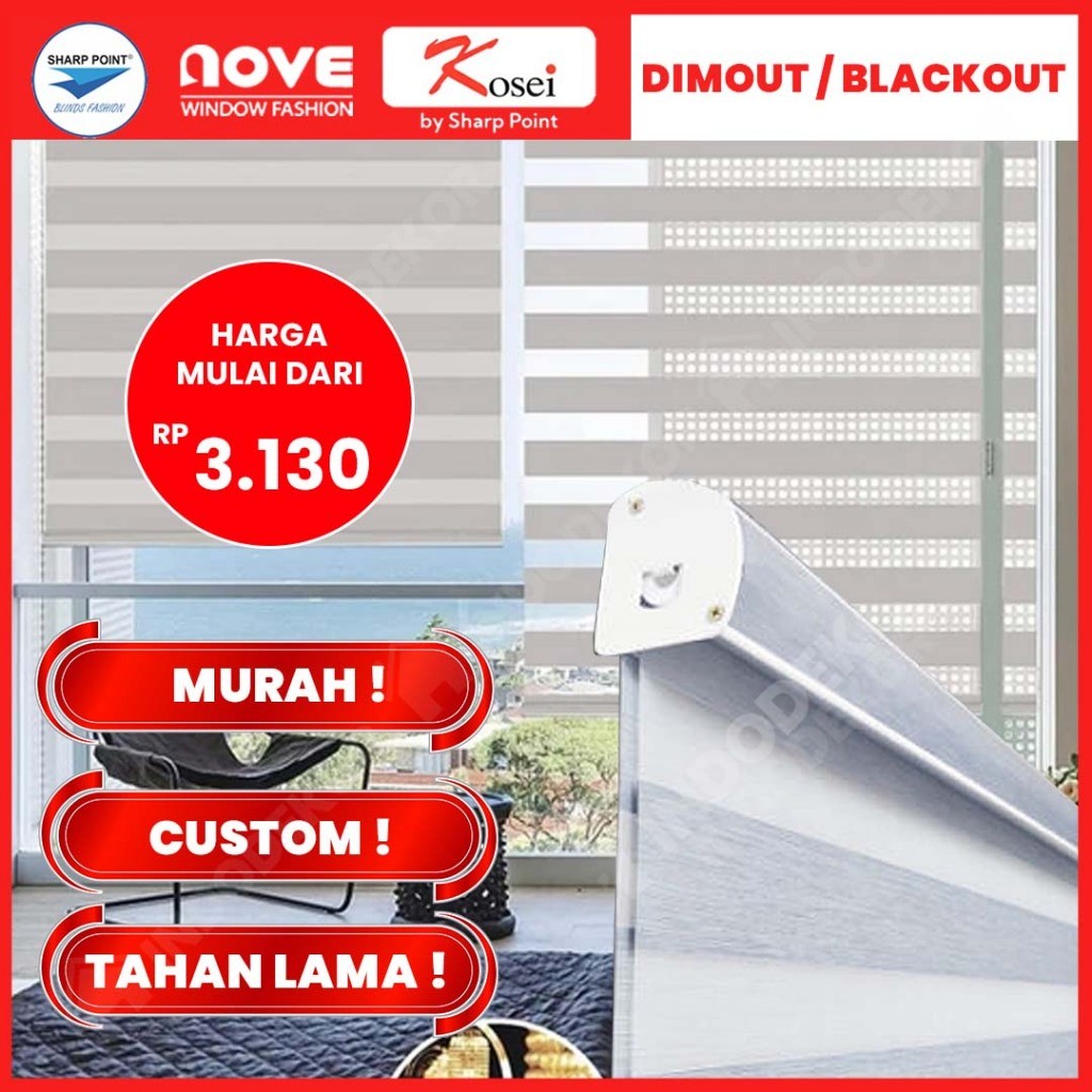 M S - Roller Blind Zebra - Tirai Jendela Aesthetic Kosei