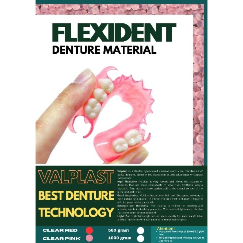 GIGI PALSU VALPLAST FLEXIDENT BAHAN FLEXI | Valplast Bahan Gigi Palsu Terbaik Anti pecah Anti Bau da