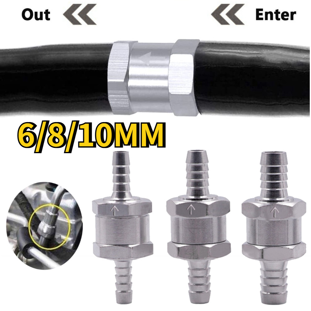 Katup Satu Arah Bahan Bakar 6/8/10mm One Way Valve Non Return Check Valve Fuel Motor Mobil Selang Al