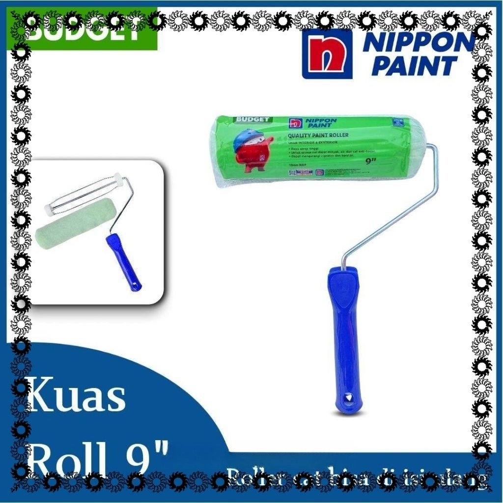 Kuas Roll Cat Nippon Paint Hijau 9"