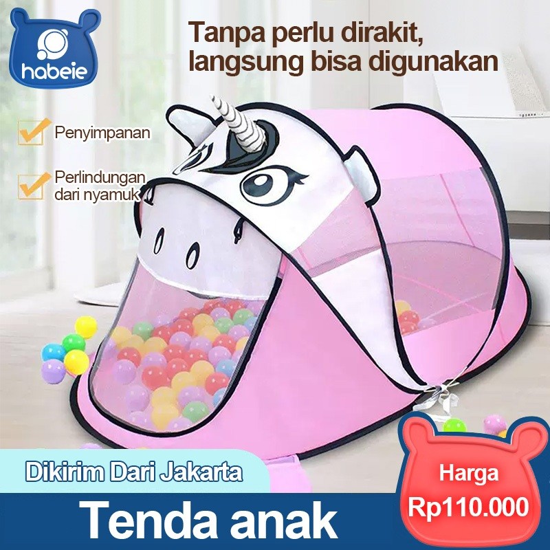 HANU.SHOP Tenda Anak Karakter Kartun/Tenda Anti Nyamuk Indoor dan Outdoor/Tenda Penjualan Lipat Ruma