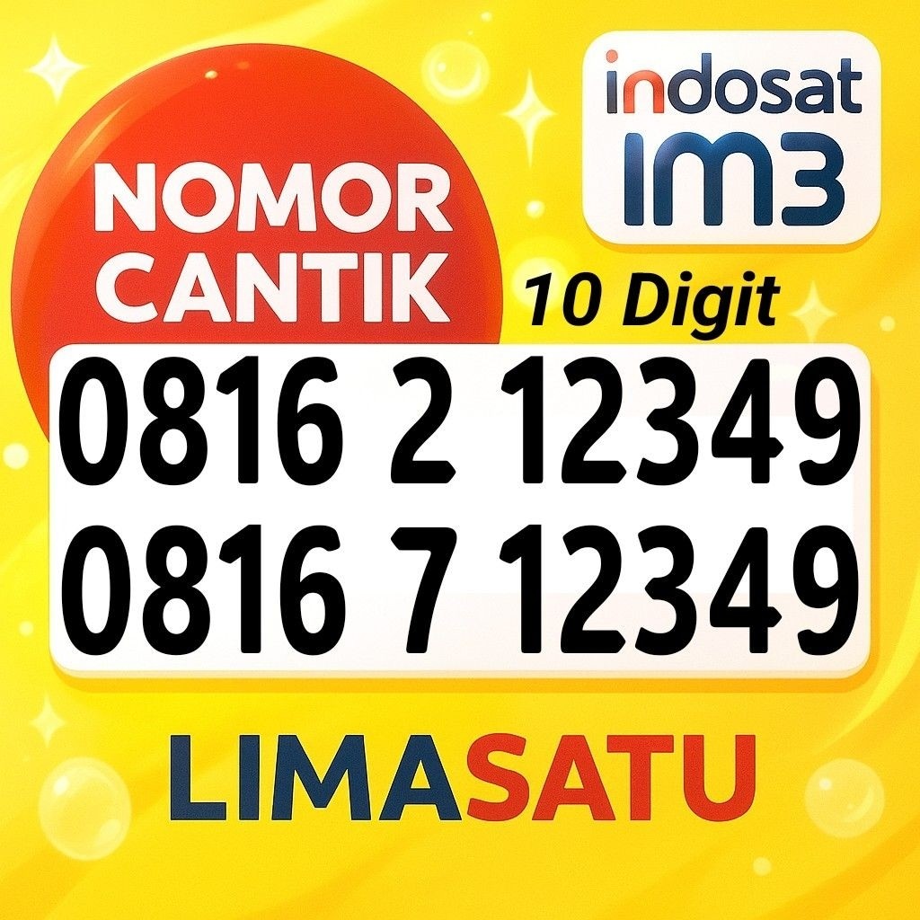 Kartu Perdana Nomor Cantik Indosat 10 digit - Nomor Cantik IM3 10 digit Prabayar