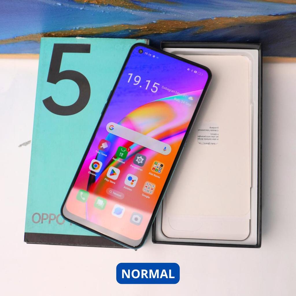 OPPO RENO 5F 8/128 GB HP SECOND ORIGINAL SINAR MUTIARA CELL