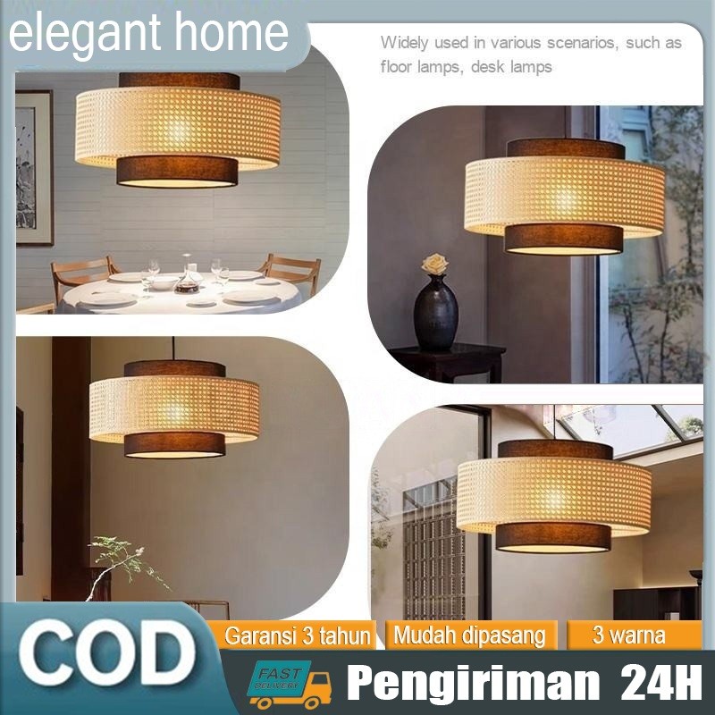 Lampu gantung rotan handmade botol Hiasan Lampu Gantung Meja Makan Dapur Lampu Pendant Bambu Lampu T