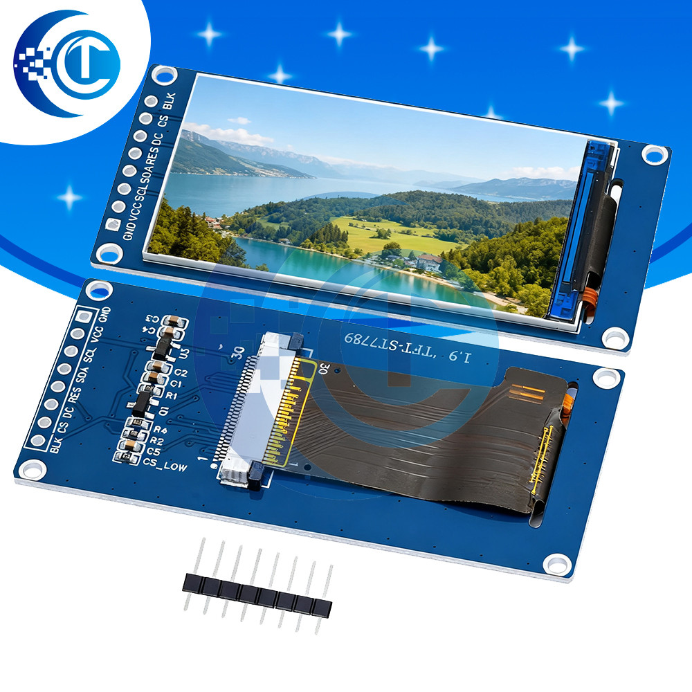 1PCS New 1.9 in IPS full angle TFT say screen LCD screen color say module SPI serial port high-defin