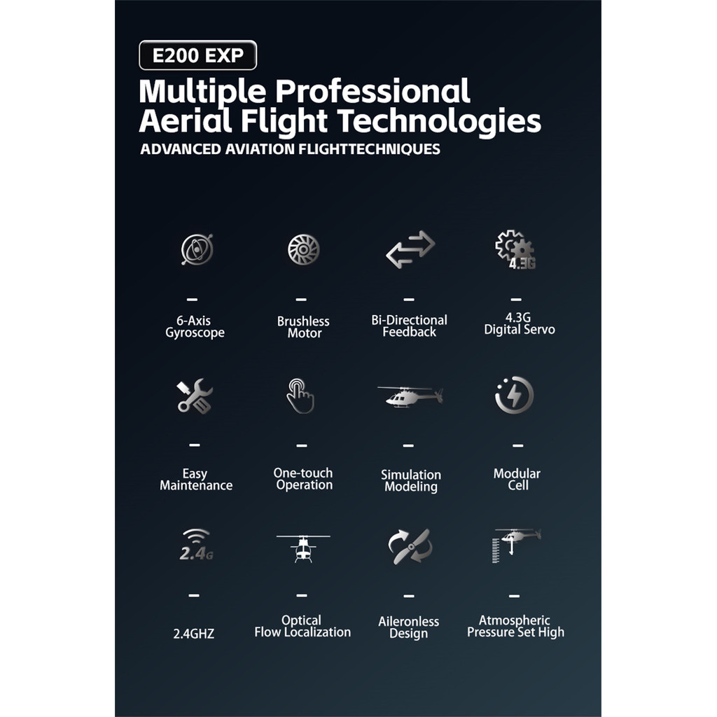 Eachine E200 EXP UH-60 SH-60 MH-60 2.4G 6CH 6-Axis Gyro Optical Flow Localization Dual Brushless Mot