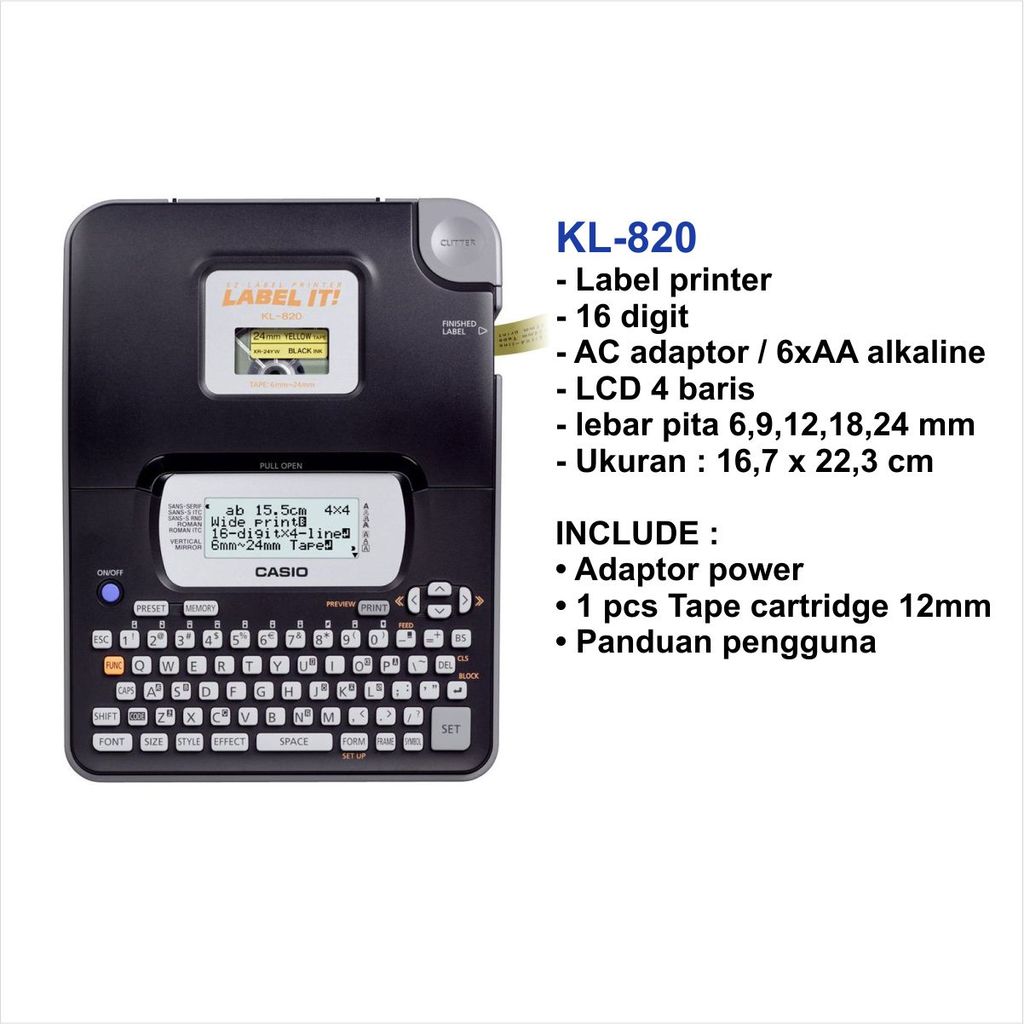 Mesin Label Printer Casio KL-820 Label Printer Casio
