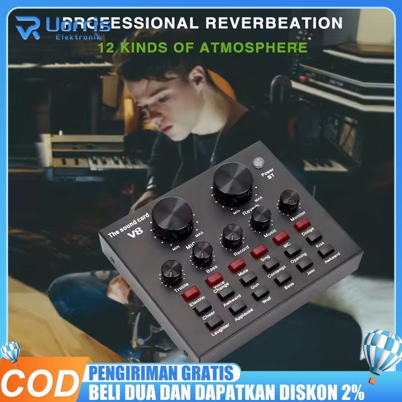 Soundcard v8 Mixer External Soundcard V8 Audio Microphone Singing Live