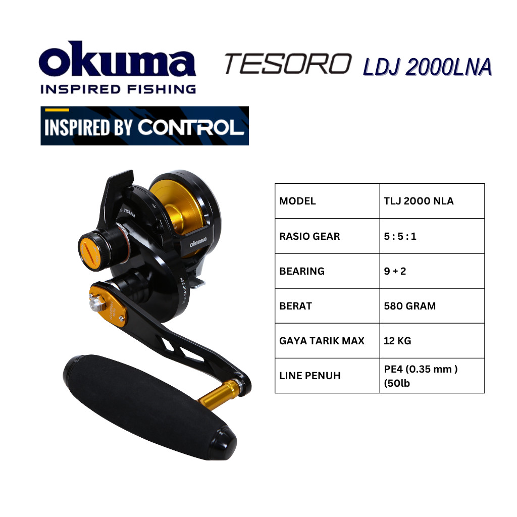 reel Overhead Okuma Tesoro LDJ 2000 LNA | Handle Kiri