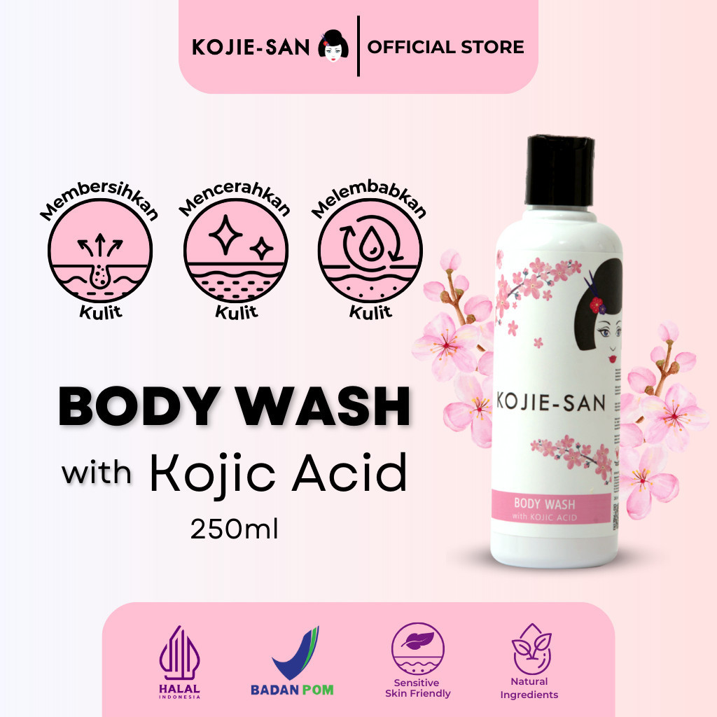 KOJIE-SAN Body Wash 250ml Soap Whitening Moisturizing With Kojic Acid Mencerahkan Kulit