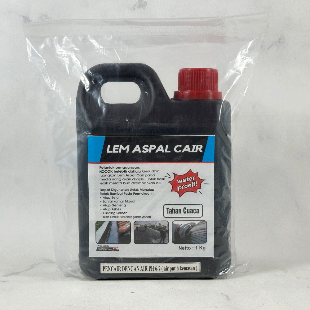 Lem Aspal Cair Waterproof 1Kg - Lem Anti Bocor / Lem Viral / Pelapis Atap Rumah Genteng Asbes / Lem