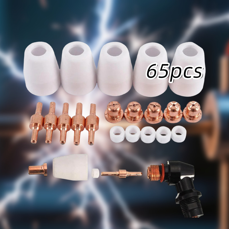 65pcs/set Nozzle Plasma Cutter Udara Plasma Cutter Tip Electrodes