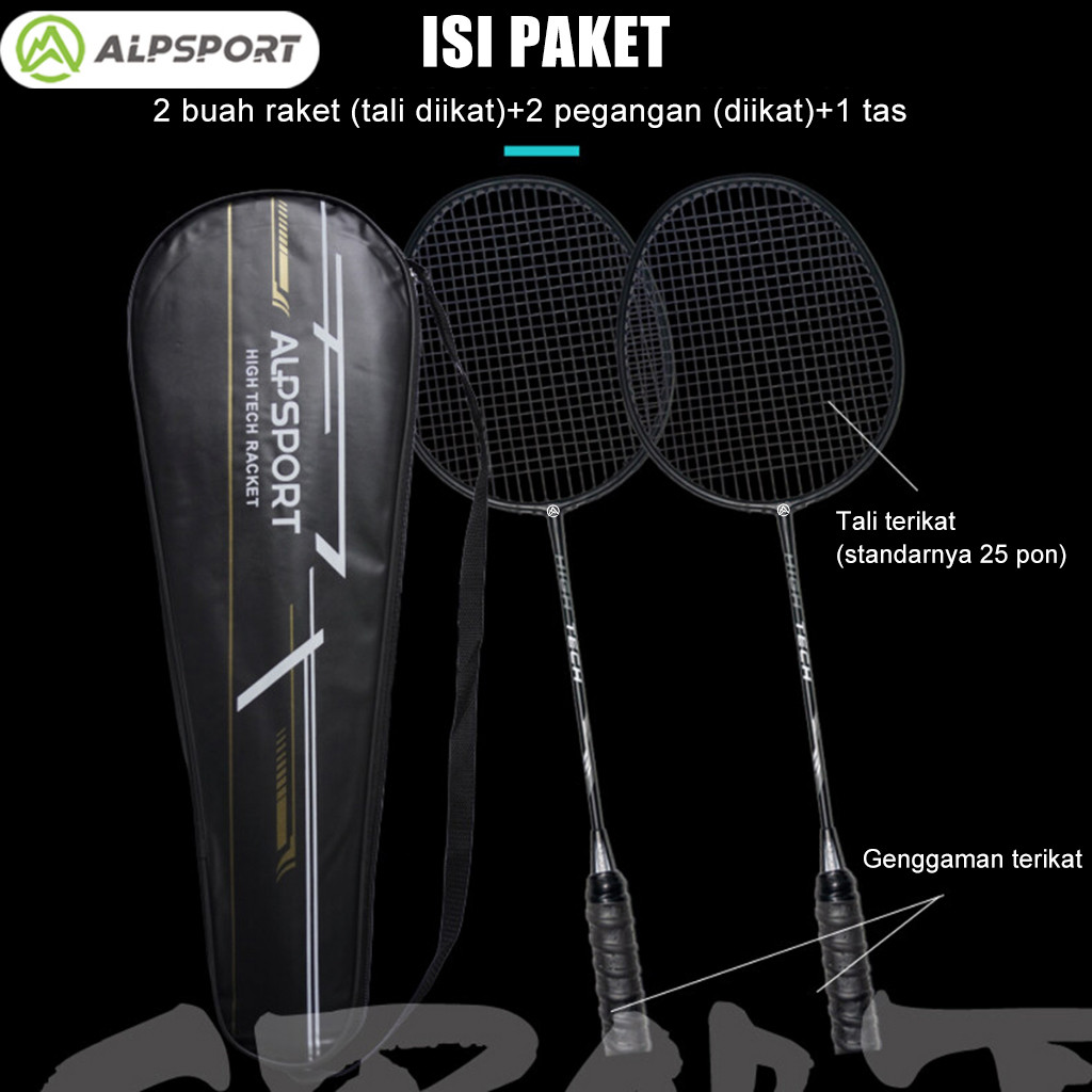 top sale ALPSPORT RR2Raket + Tas 4U G5 100% Serat Karbon Penuh Desain Asli 22-28Lbs T800 Raket Bulu 