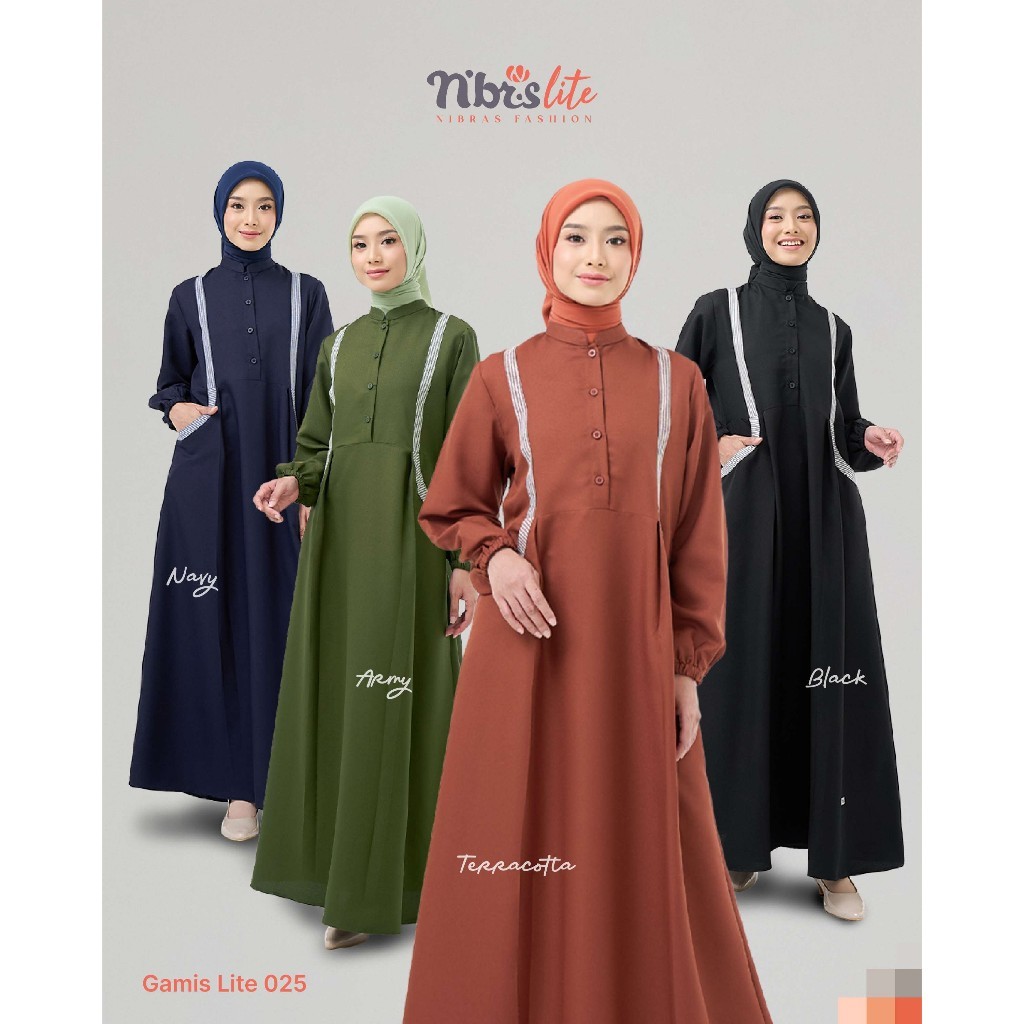NIbras Gamis Polos | Lite 025 | Gamis Kuliah Kerja | Dress Muslim