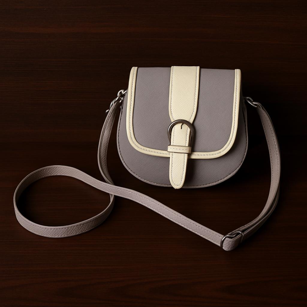 Tas Wanita Mini Kecil Tas Pesta Bulat Kantor Sling Bag Simple Polos Elegan Mewah Mocha Cream