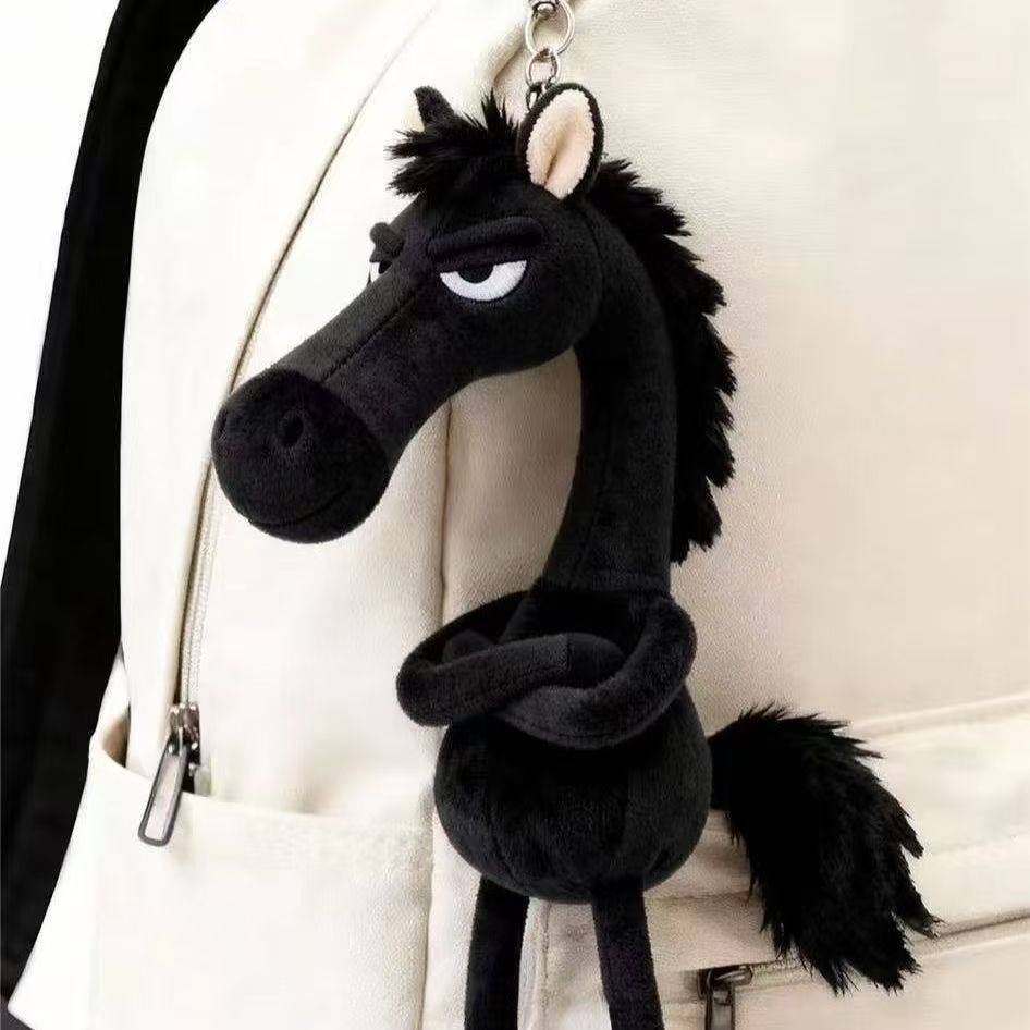 Langit pilihan kuda hitam tas liontin mewah liontin boneka maskot
