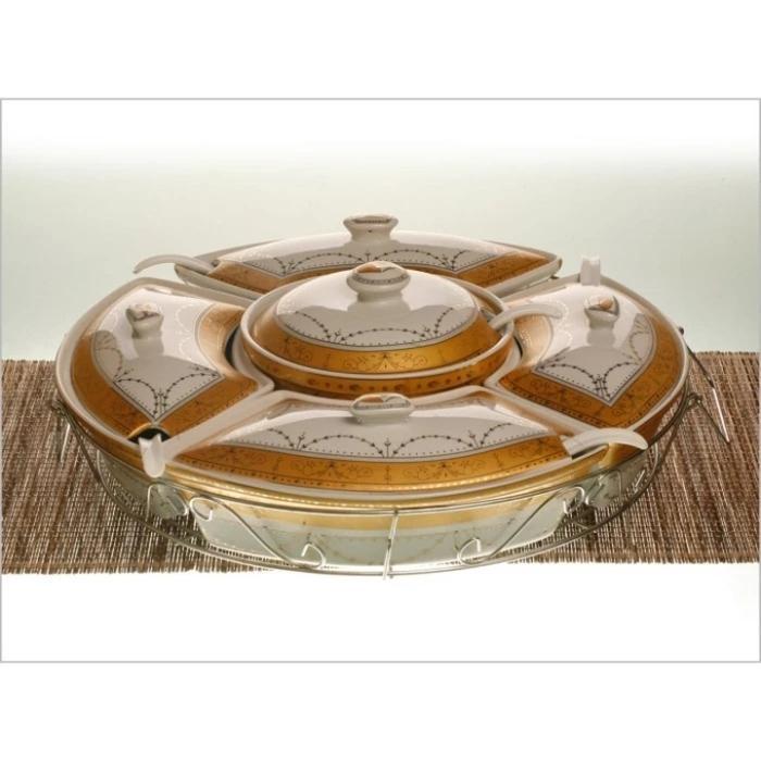 Vicenza small prasmanan set b - 472 wadah saji penghangat makanan motif padi