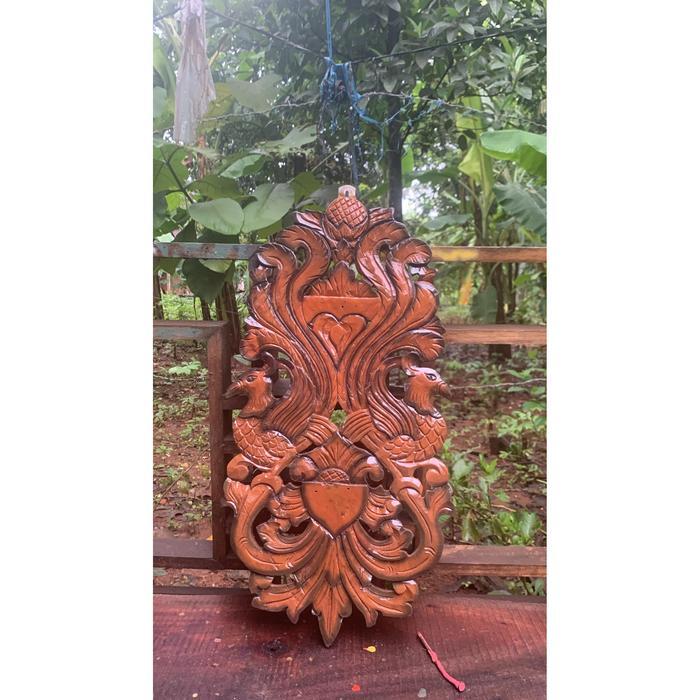 blawong keris isi 1 dari kayu jati ukir naga kembar dan burung kembar termurah bk Keris sengkelat ma