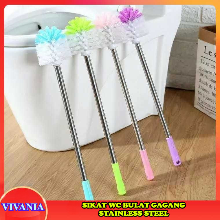 VIVANIA - SIKAT WC GAGANG STAINLESS - SIKAT WC BULAT - SIKAT WC BULAT GAGANG STAINLESS STEEL