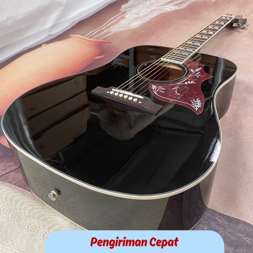 PCP Black SJ200 Acoustic Electric Guitar 6strings Custom with Rosewood Fretboard, Free Ship