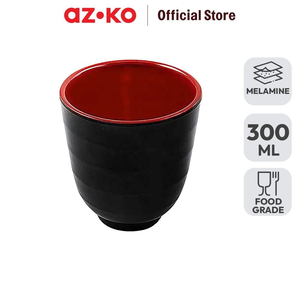 AZKO Krischef Gelas Oriental Melamine 300 ml - Hitam Cup Wadah Air Minum Tempat Minuman Drinkware