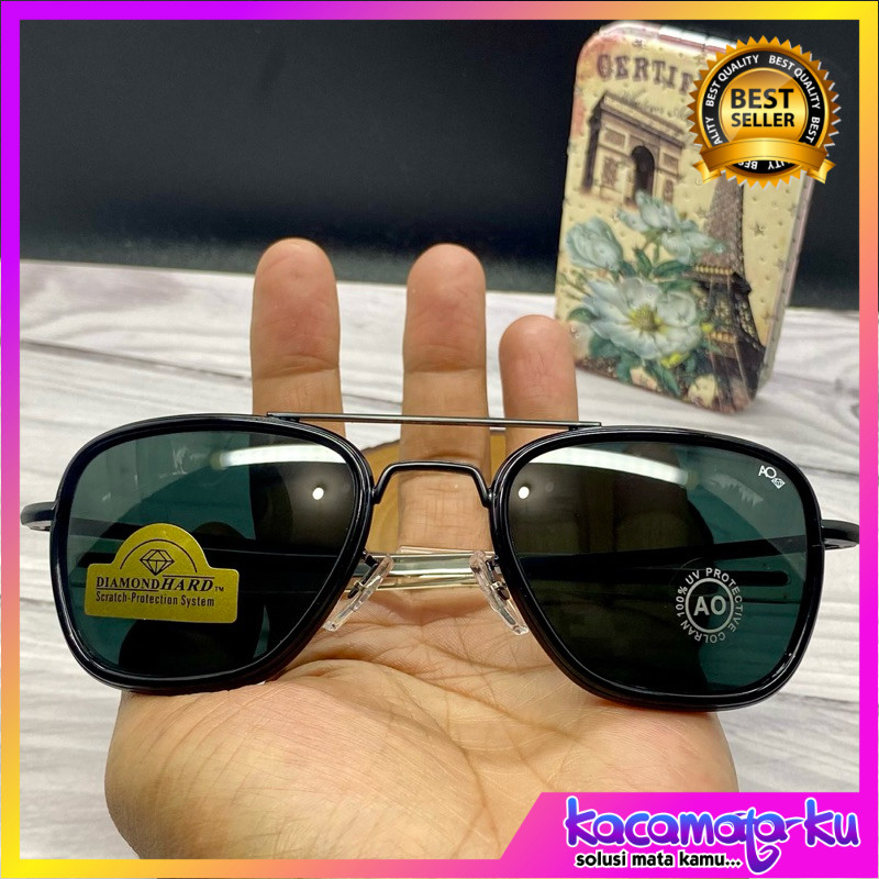 Kacamata Sunglasses Pria American Optical AO Pilot Lensa Kaca Protect UV Original