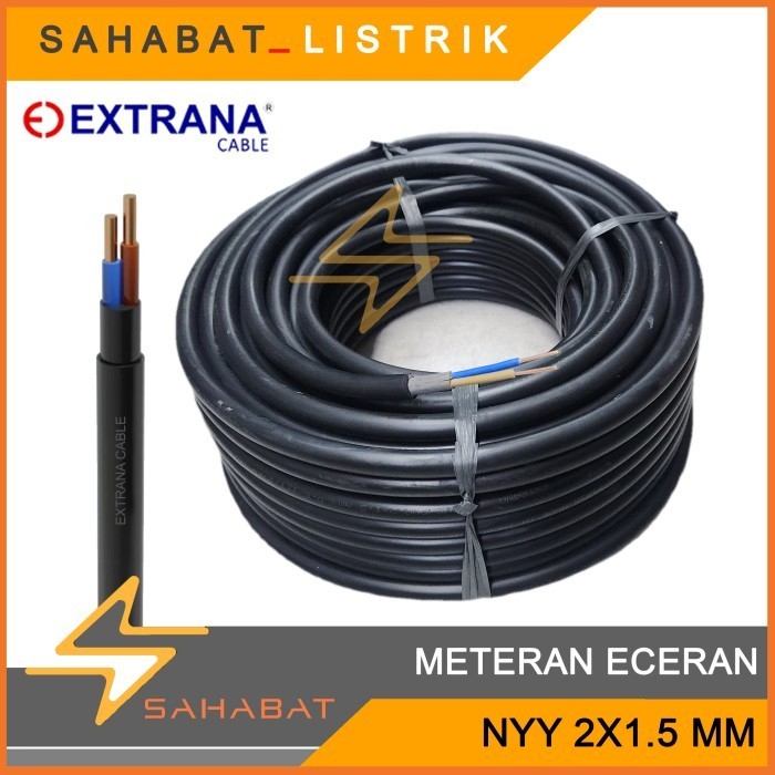 KABEL LISTRIK EXTRANA NYY 2X1.5 2x1,5 METERAN HITAM