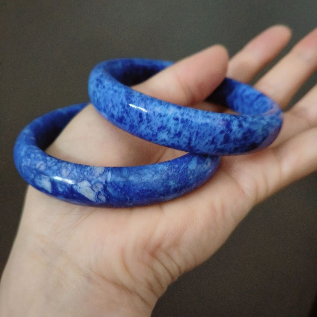 Gelang Giok Kaisar Ungu-Biru Su Jishi Gelang Giok Wanita