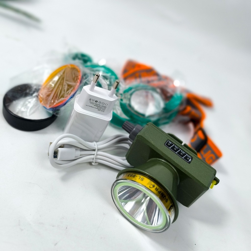 TERLARIS Sunpro SL-993 Senter Kepala Menyelam 160Watt On Off Diputar Tahan 50Jam Water Resistant Fre