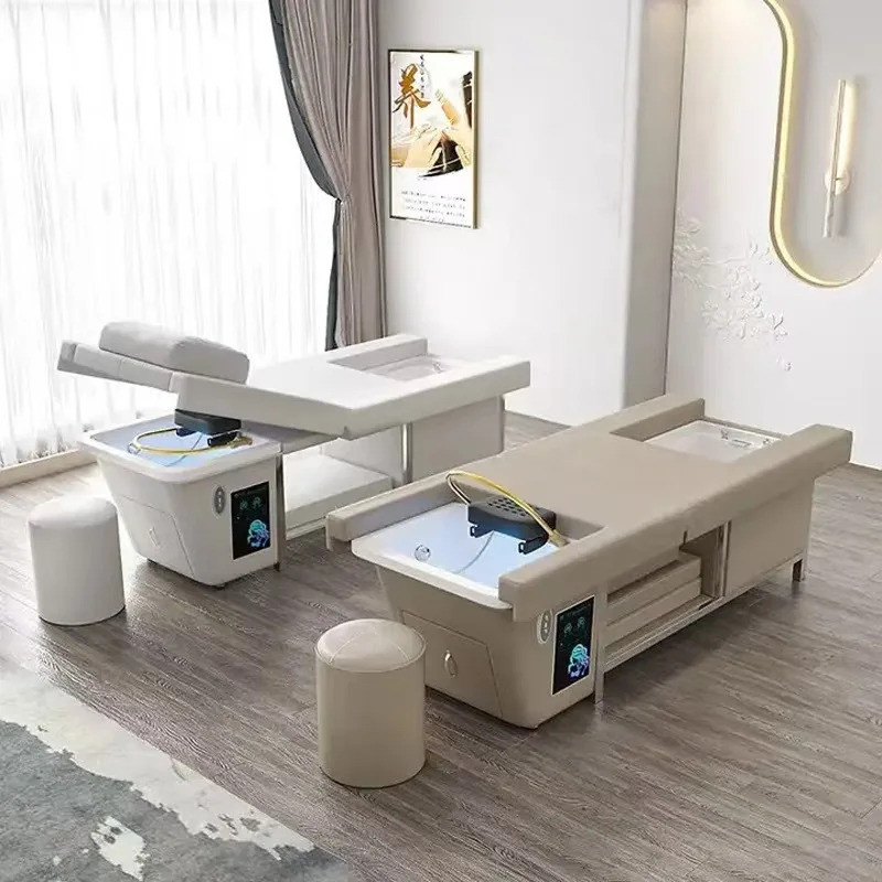 Electric lifting shampoo bed massage massage bed Spa beauty salon head therapy foot bath allinone be