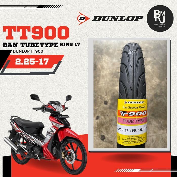 PAKET / SEPASANG BAN MOTOR RING 17 DUNLOP 2.25 2.50 2.75 TT900 NON TUBELESS / TUBETYPE - 2.25-17
