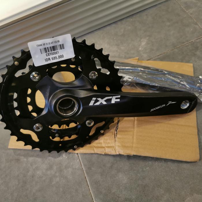 crank set HT2 IXF jiankun Taiwan 170mm 22 32 42T includ BB - Hitam