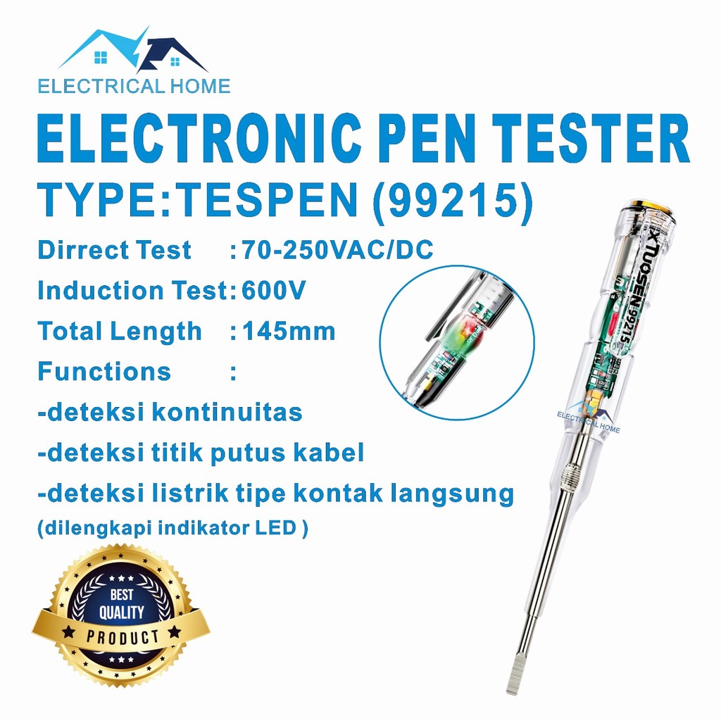 OBENG TESPEN AC/DC WITH INDICATOR DUAL LED TESPEN LISTRIK TES-99215