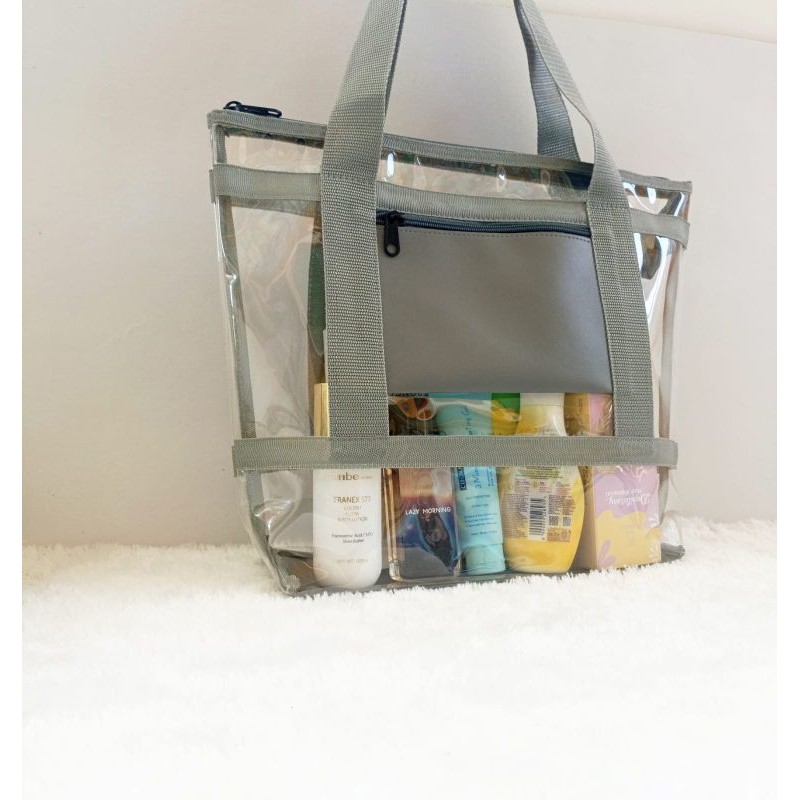 Tote bag transparan tas PVC tas kuliah