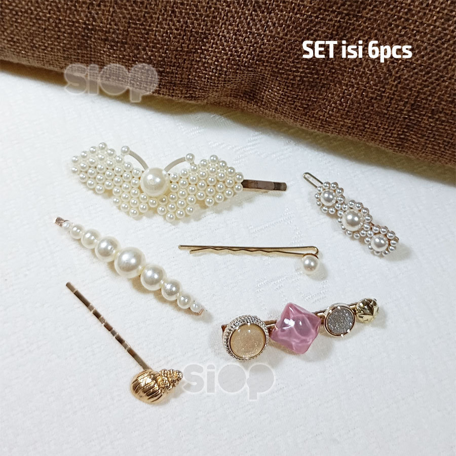 SET JEPITAN [ SJ ] Jepit Rambut Korea Style (SJ029 isi 6pcs)