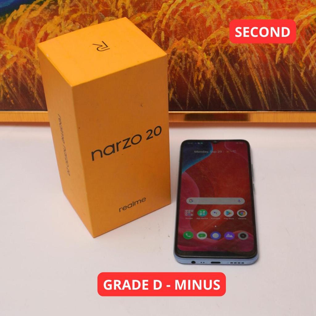 REALME NARZO 20 PRO 8/128 GB GRADE D - MINUS HP SECOND ORIGINAL SINAR MUTIARA CELL