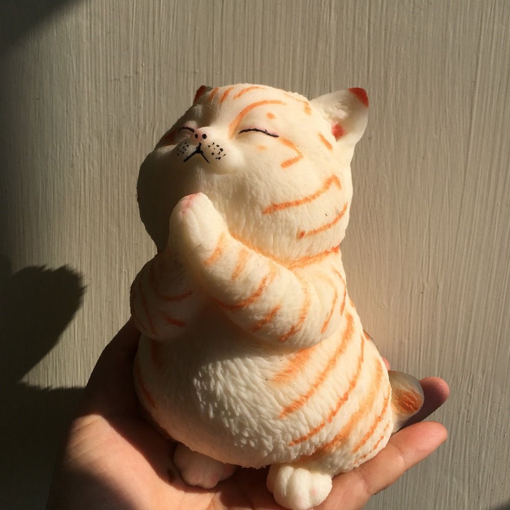 Prayer Cat Big Cat Doll Squeeze Toy Colorful Soft Cat Shaped Squeeze Toy Cartoon Animal Big Artifici