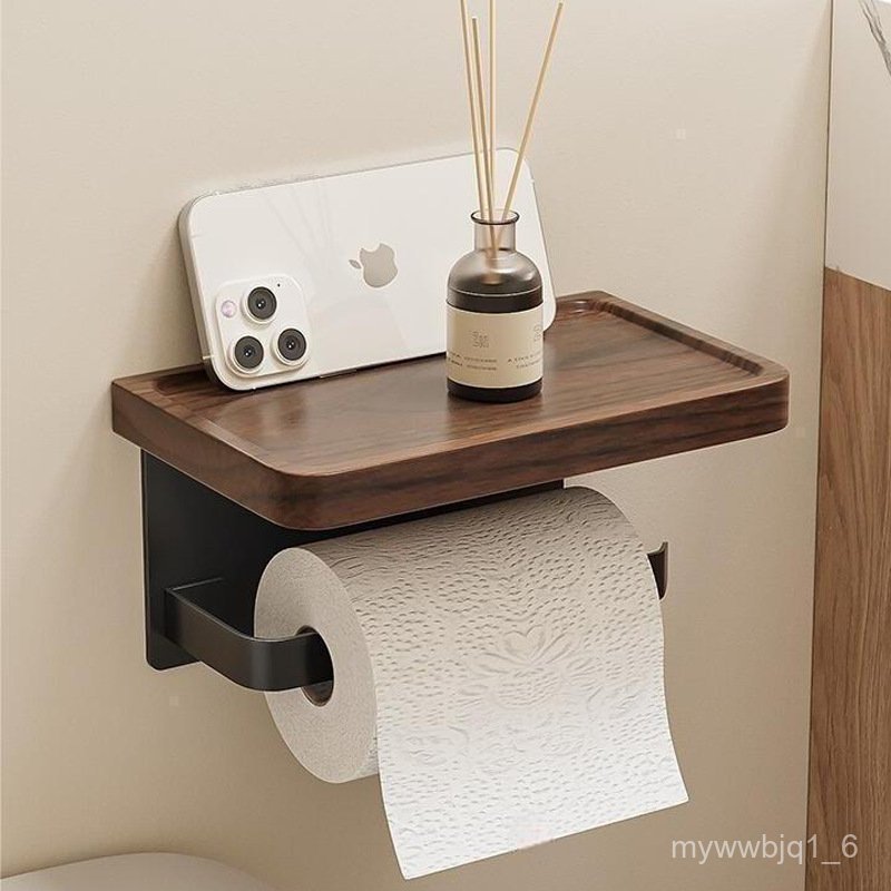 Walnut Wood Bathroom Toilet Paper Holder Toilet Bathroom Sink Tissue Box Storage Rack Hotel Roll Pap
