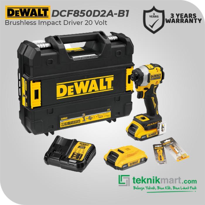 PROMO GASPOLL Dewalt XR Brushless Impact Driver / Obeng Impact Bat 18/20V DCF850D2A - DWL-DCF850D2A-