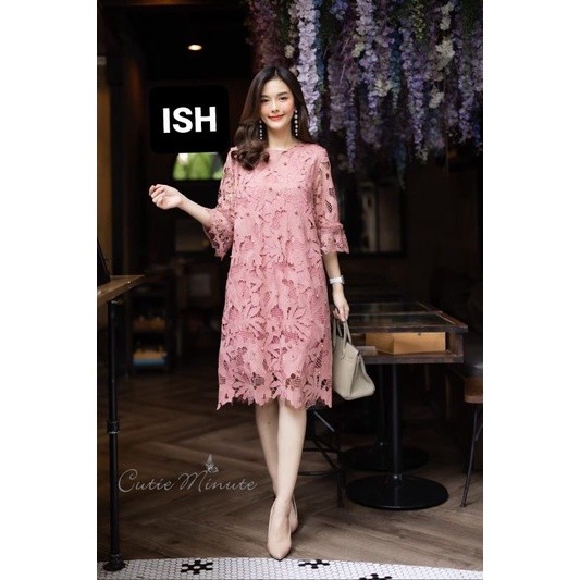 DRESS CUTIE MINUTE WANITA GAUN BRUKAT IMPORT PREMIUM BANGKOK PESTA NATAL