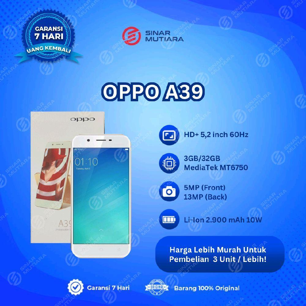 OPPO A39 3/32 GB HP SECOND ORIGINAL SINAR MUTIARA CELL