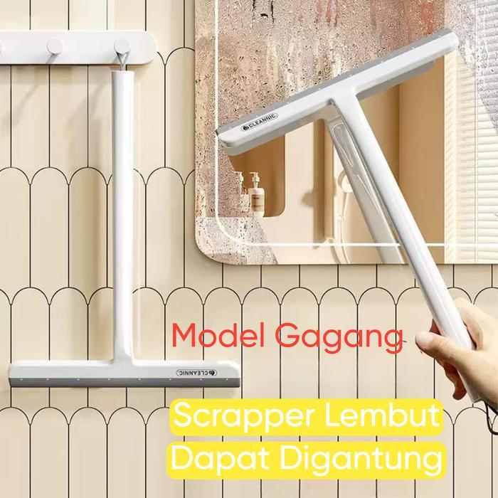 Wiper Pembersih Kaca Serbaguna untuk Jendela Rumah & Mobil Squeegee Silikon Lembut Anti Gores Model 