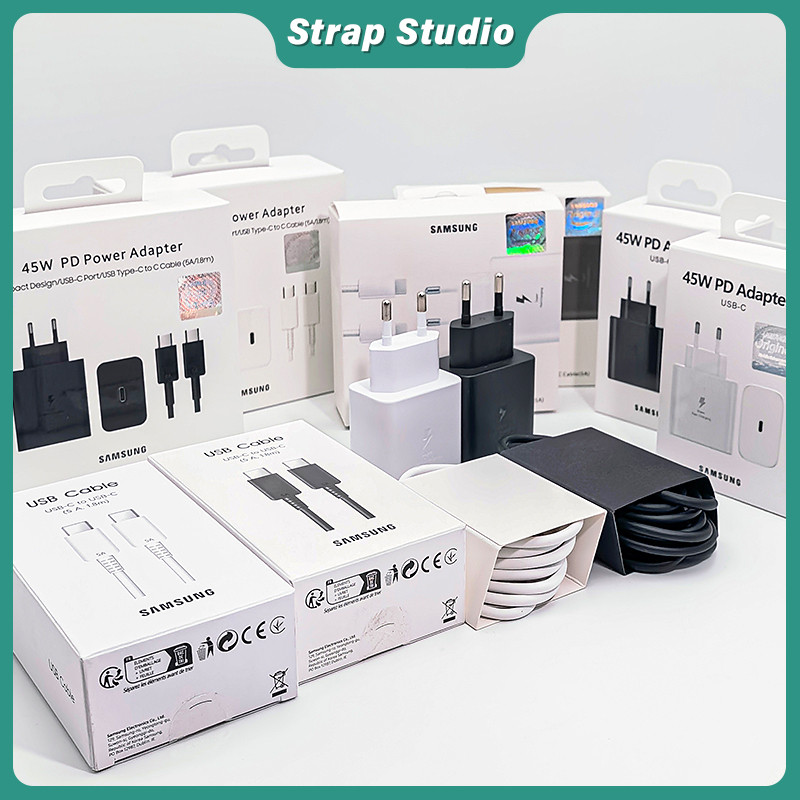 Samsung Original 2-in-1 Set Pengisi Daya 45W + Kabel Pengisian Cepat 5A 1 Meter/1.8 Meter Type C Kab