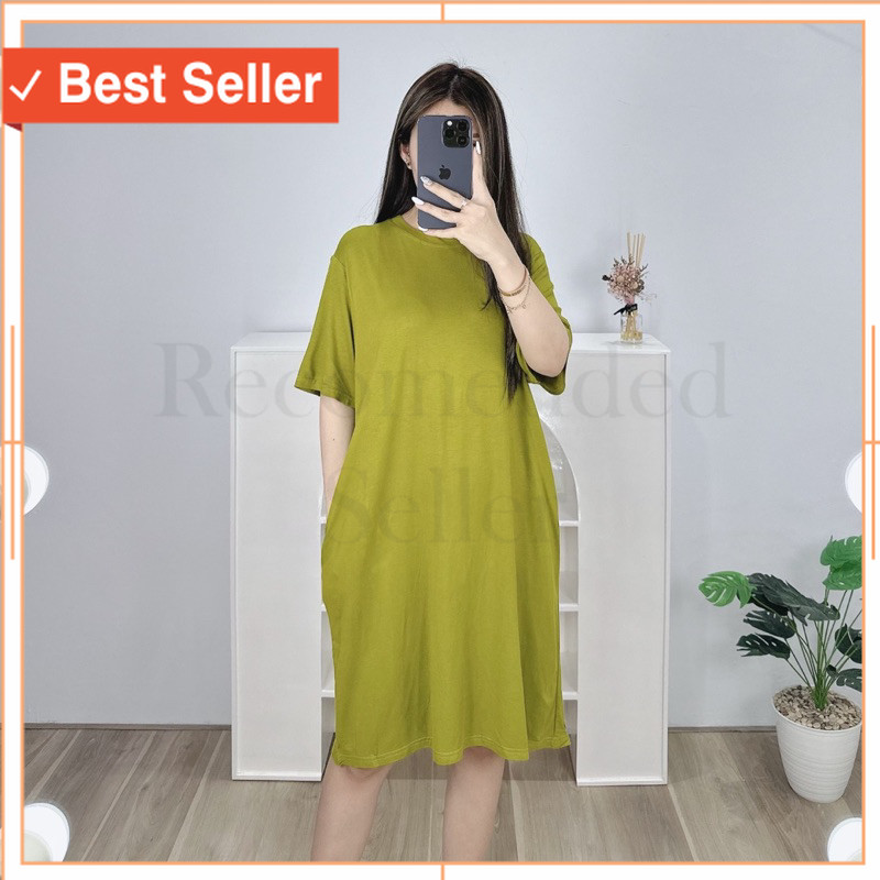 Dress Jumbo Oversize Pocket |  Dress Jumbo Polos | Dress Wanita Jumbo / Termurah Baju Natal Unik