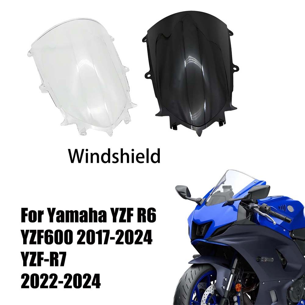 For Yamaha YZF R6 YZF600 2017-2024 YZF-R7 2022-2024 Motorcycle  Front Windshield Windscreen Windproo