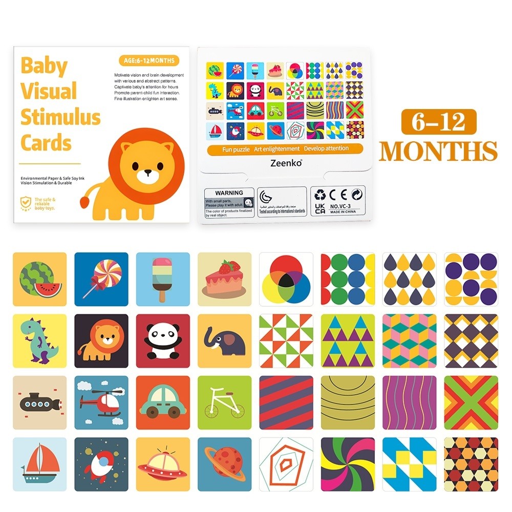 Kartu Visual Edukasi Belajar Bayi Pintar Stimulasi Visual 16 Kartu