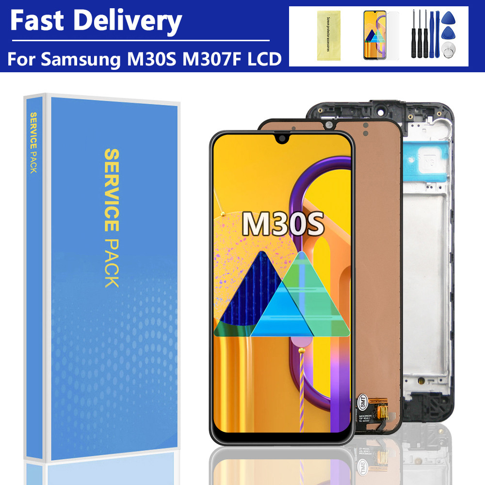 6.4 in For AMOLED M30S 2019 LCD For Samsung M30S M307 M307F LCD splay Tou Screen gitizer Assembly Re