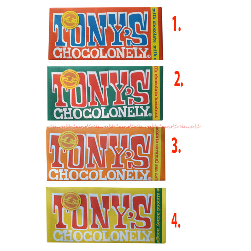 (Hausly) Tony's Chocolonely Milk Chocolate Coklat Susu Tony's Hazelnut Chocolate Caramel Sea Salt Al