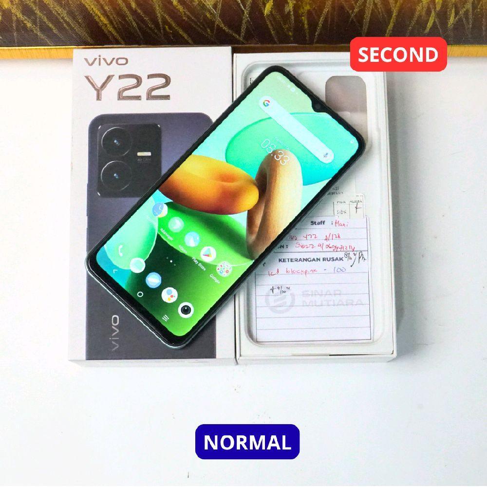 VIVO Y22 4/128 GB HP SECOND ORIGINAL SINAR MUTIARA CELL